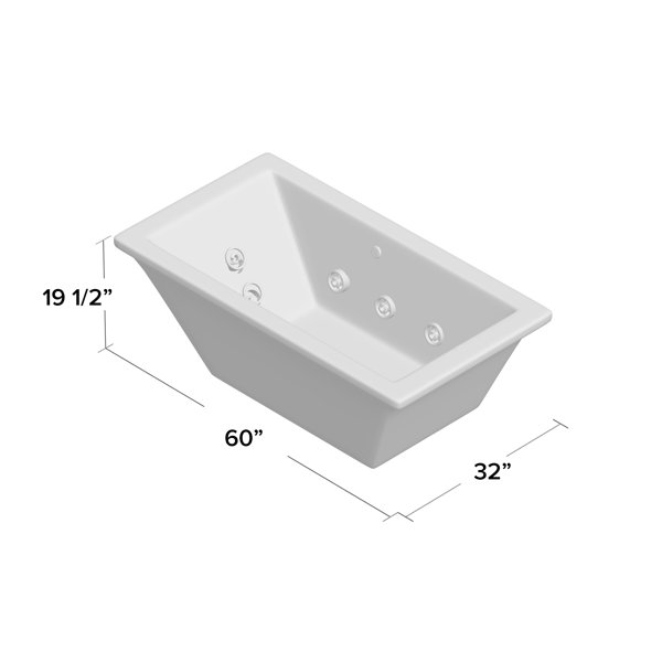 Sparta 60" x 32" Drop in Whirlpool Bathtub & Reviews Birch Lane
